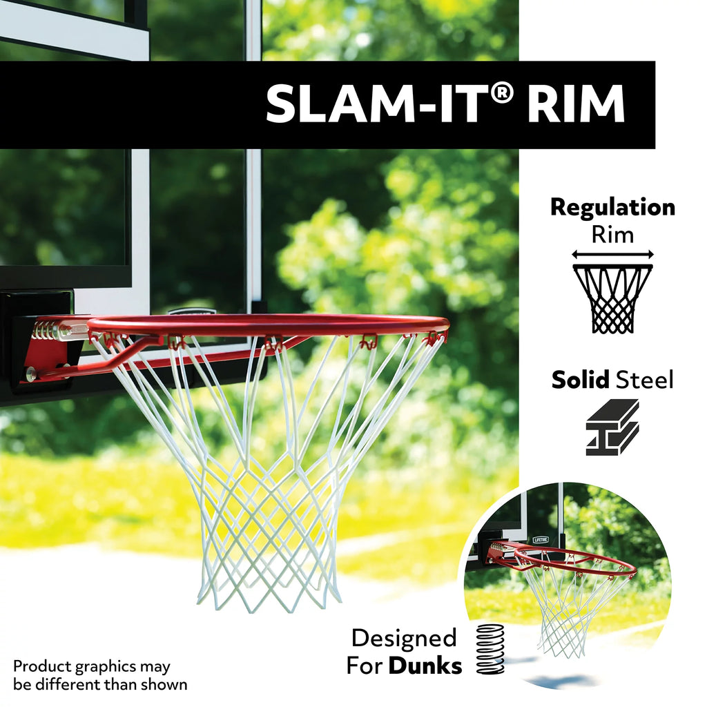 Adjustable Portable Basketball Hoop 48 inch Polycarbonate T482196