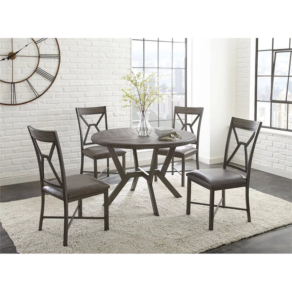 Gray Faux Leather Dining Side Chair T33219