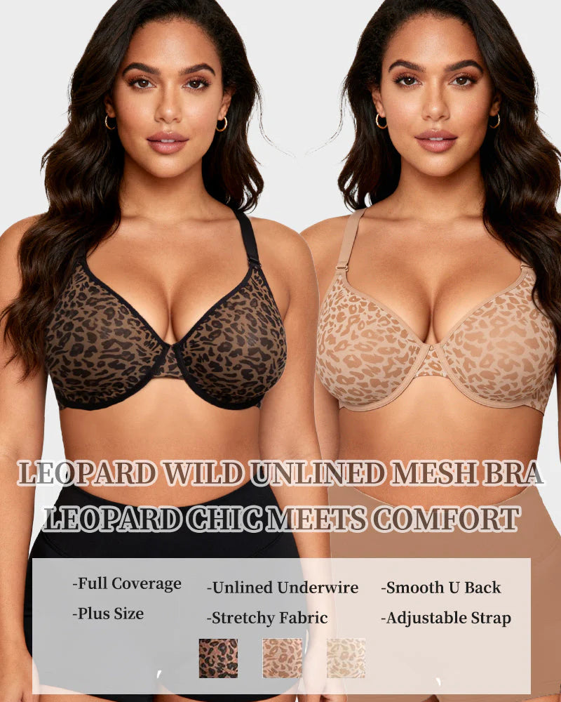 Sheer Zebra Mesh Underwire Bra E48269