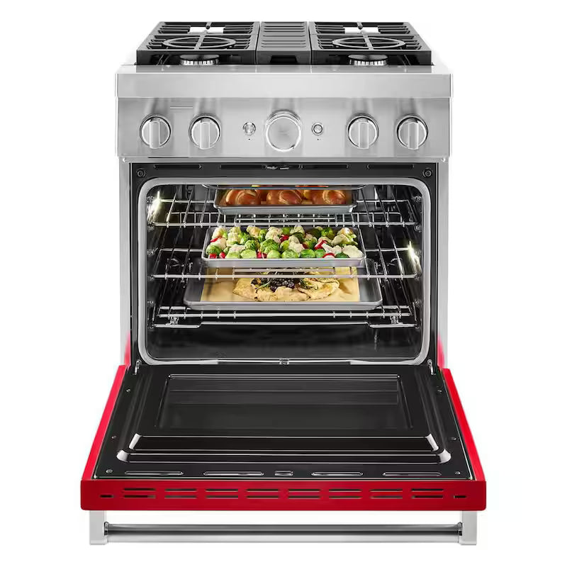 Passion Red 4-Burner Dual Fuel Freestanding Smart Range G907
