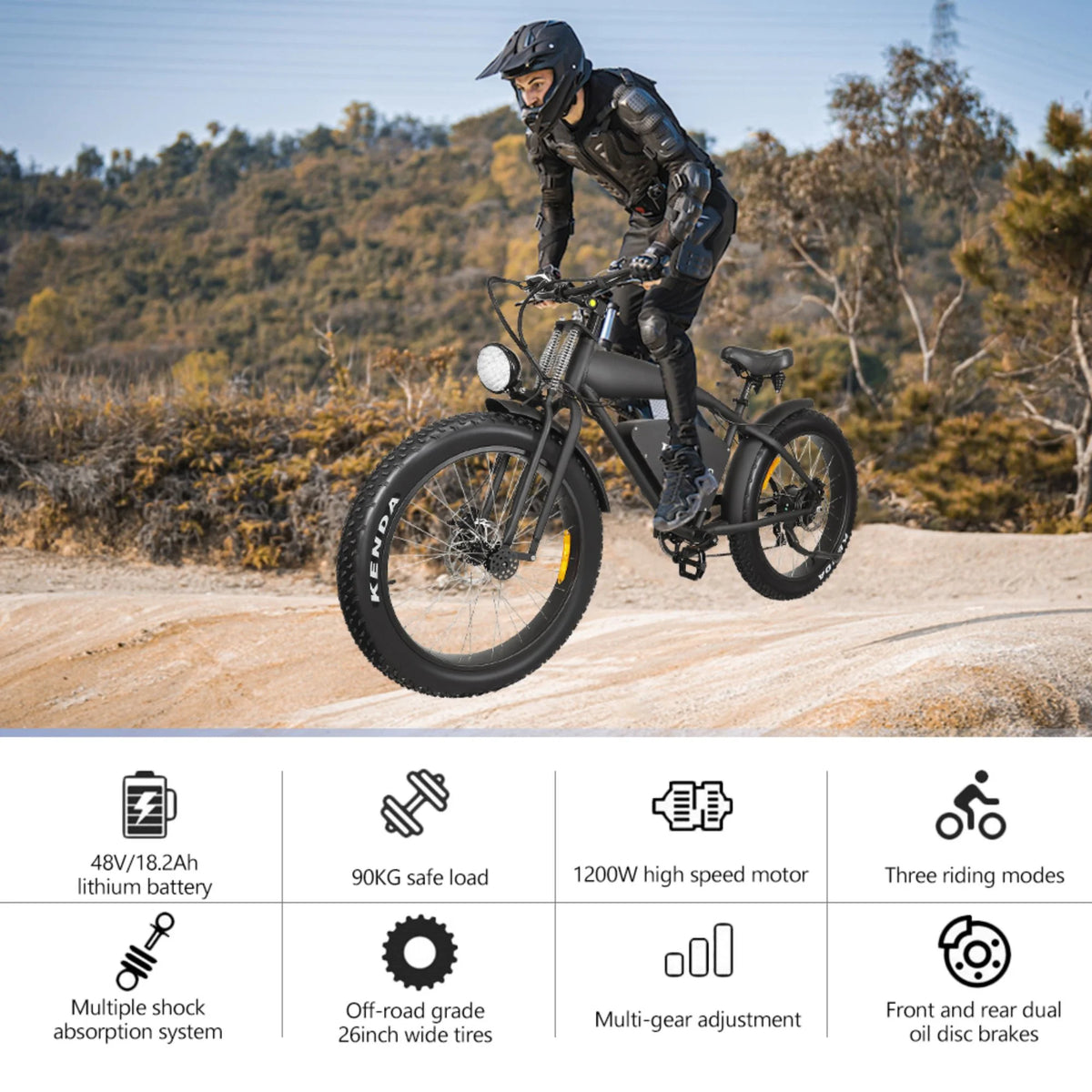 1200W Electric Bike with 26in. Fat Tire O3907