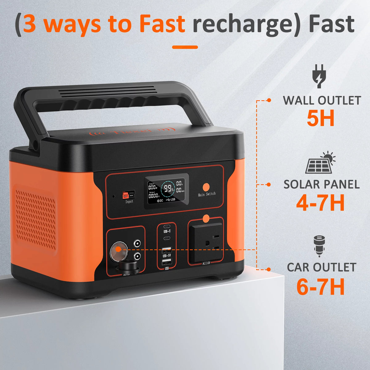 Portable Power Station 600W 550Wh LiFePO4 Battery Z23739
