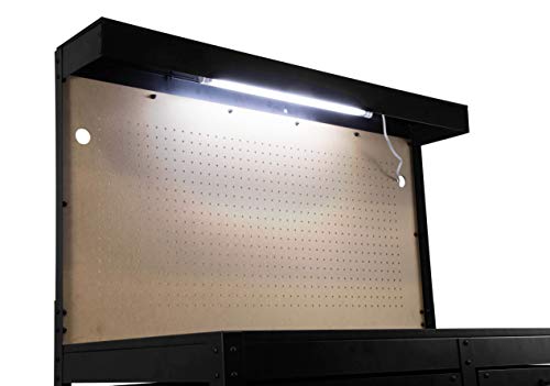 48-Inch Black Workbench with Power Outlets and Light N293