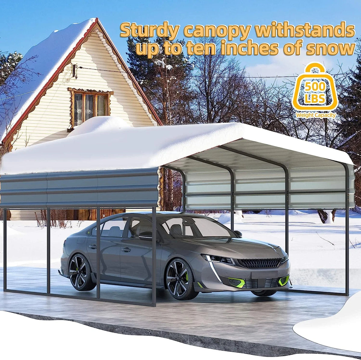 10 x 15 ft Galvanized Steel Carport Z936514