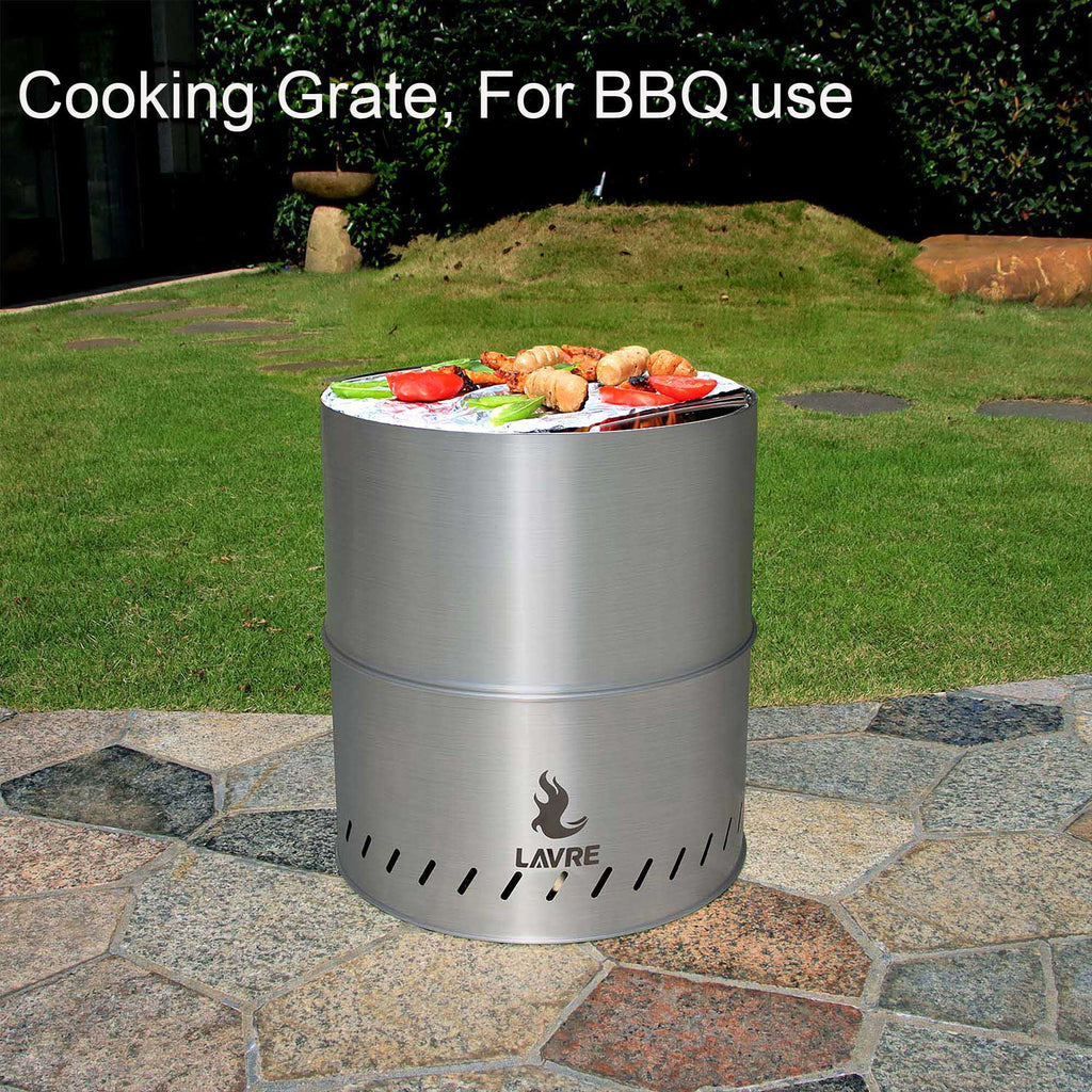 Stainless Steel Smokeless Wood Burning Fire Pit with Grill E820