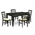 Black 5 Piece Microfiber Kitchen Table Set G680043
