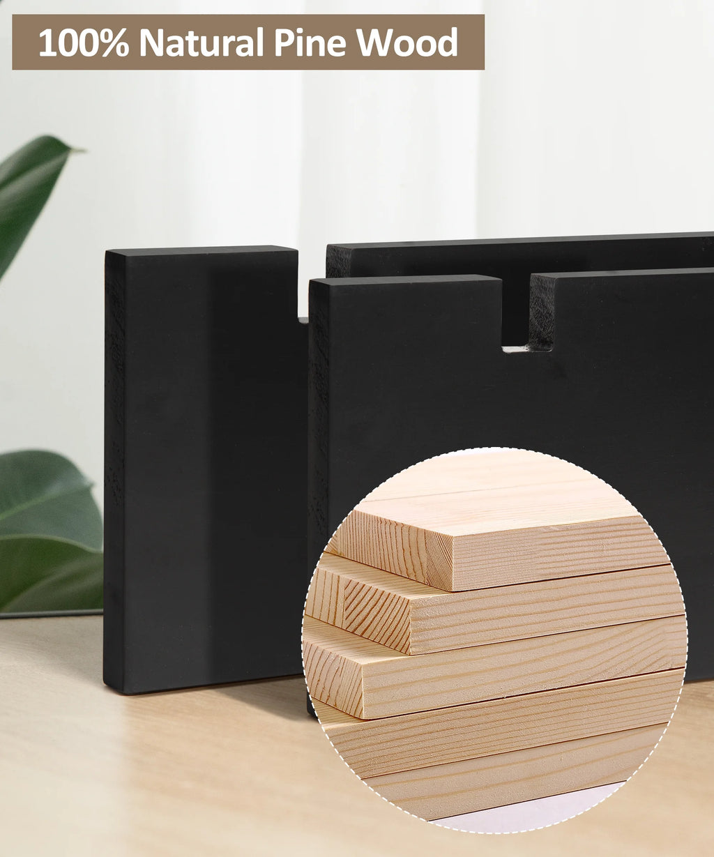 Black 24 Inch Wood Floating Shelves D937932