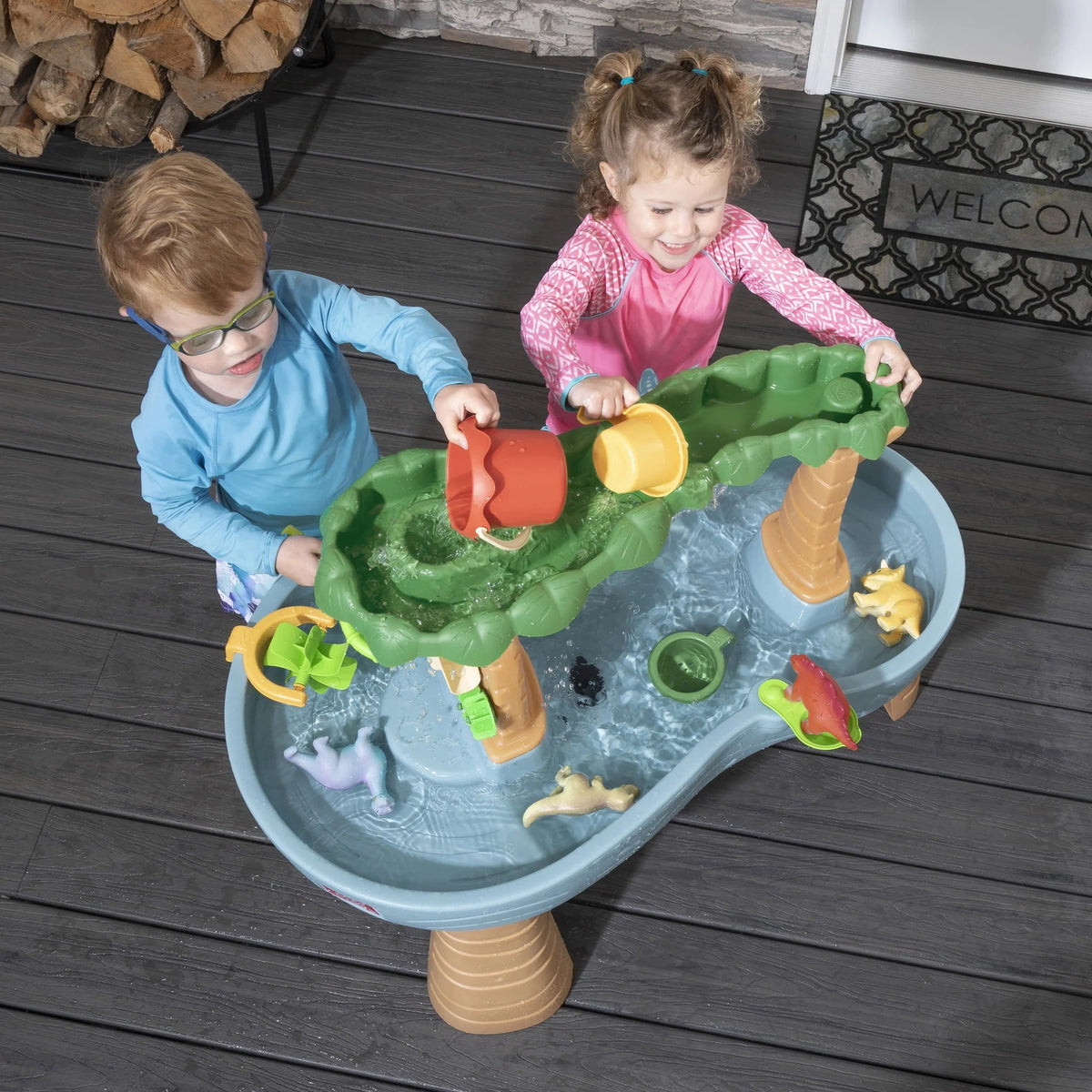 Gray Plastic Water Table with 13-piece Playset K989