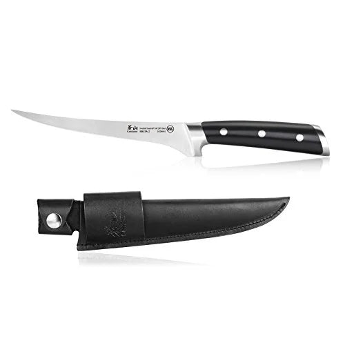7-Inch Forged Fillet Knife and Leather Sheath Set L3440