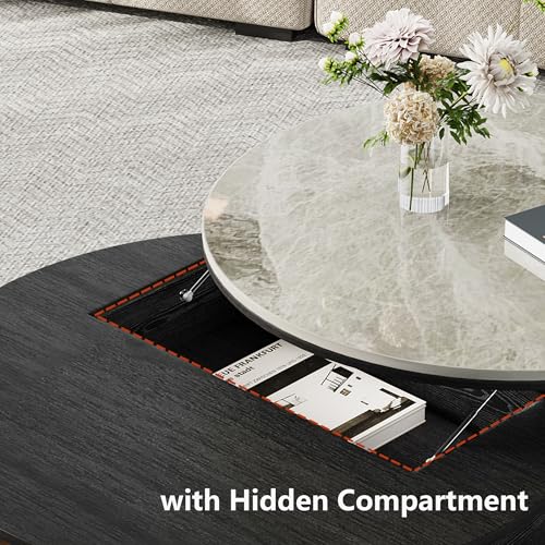 Round Lift Top Coffee Table with Stools and Storage G2195