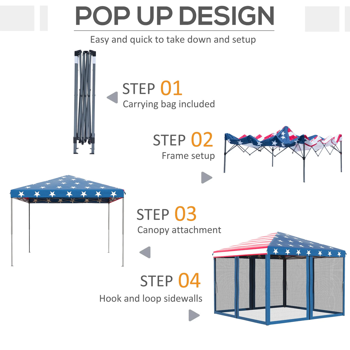10' x 10' Pop Up Canopy Tent with Netting Y43970