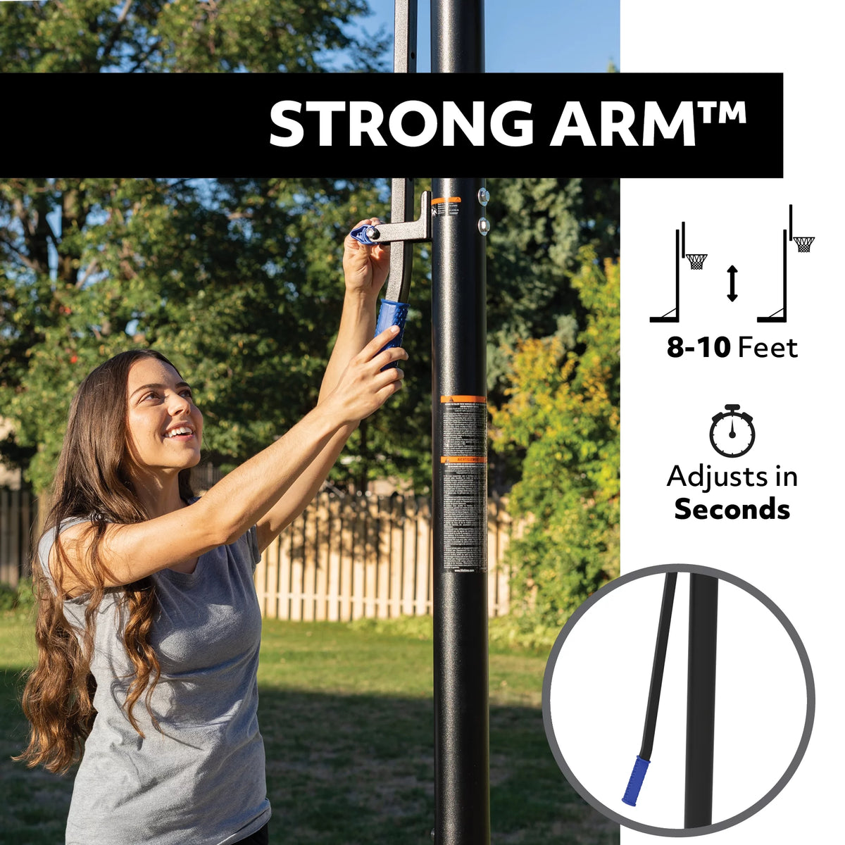 Adjustable Portable Basketball Hoop 48 inch Polycarbonate T482196