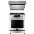 30 In. Gas Range and 30 In. Range Hood with Touch Buttons, 850 CFM T408110
