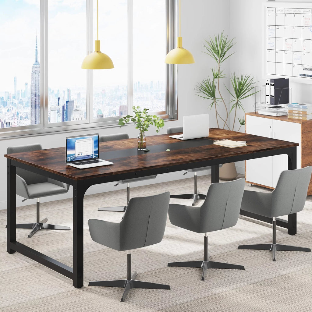 78.7" Rustic Brown Computer Office Desk G74753