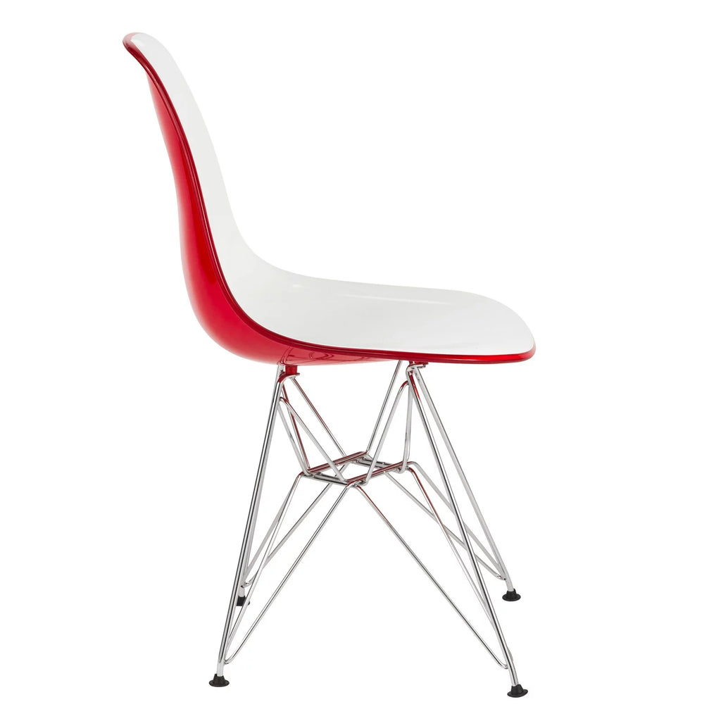 White Red Set of 2 Dining Side Chair J7292