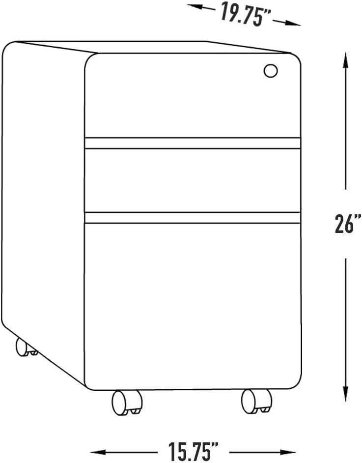3 Drawer Metal File Cabinet with Lock K4456