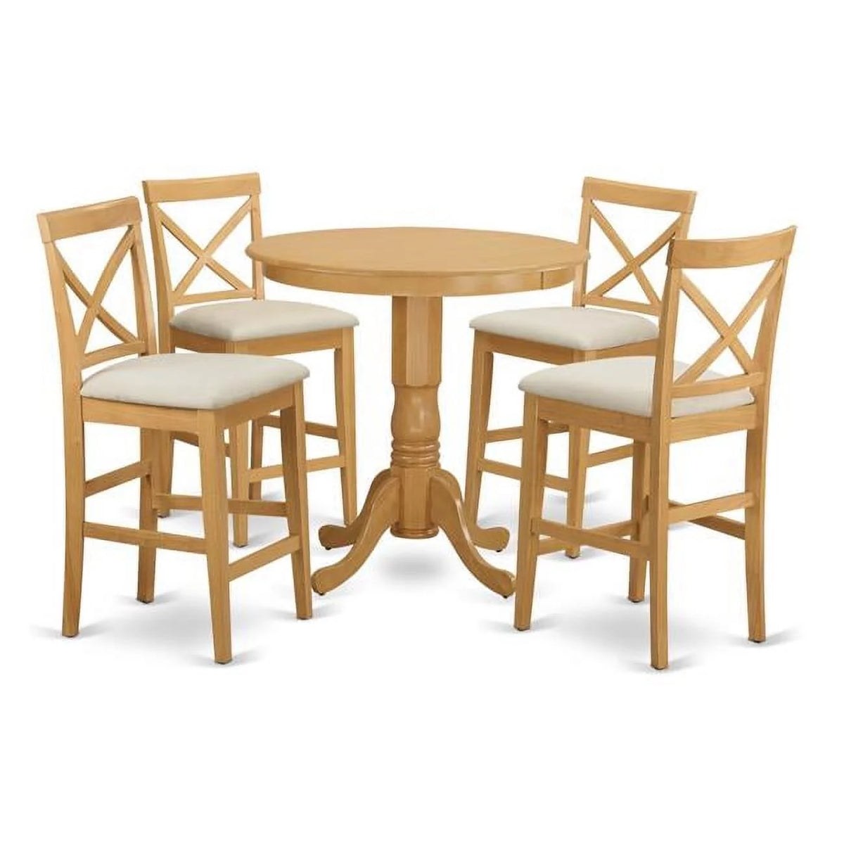 Oak Counter Height Pub Table & 4 Stool K767831