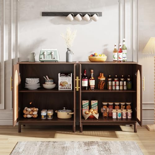 Set of 2 Rattan Sideboard Buffet with Storage W502