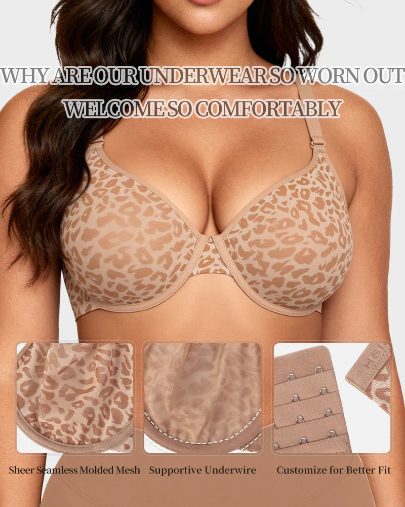 Sheer Zebra Mesh Underwire Bra E48269