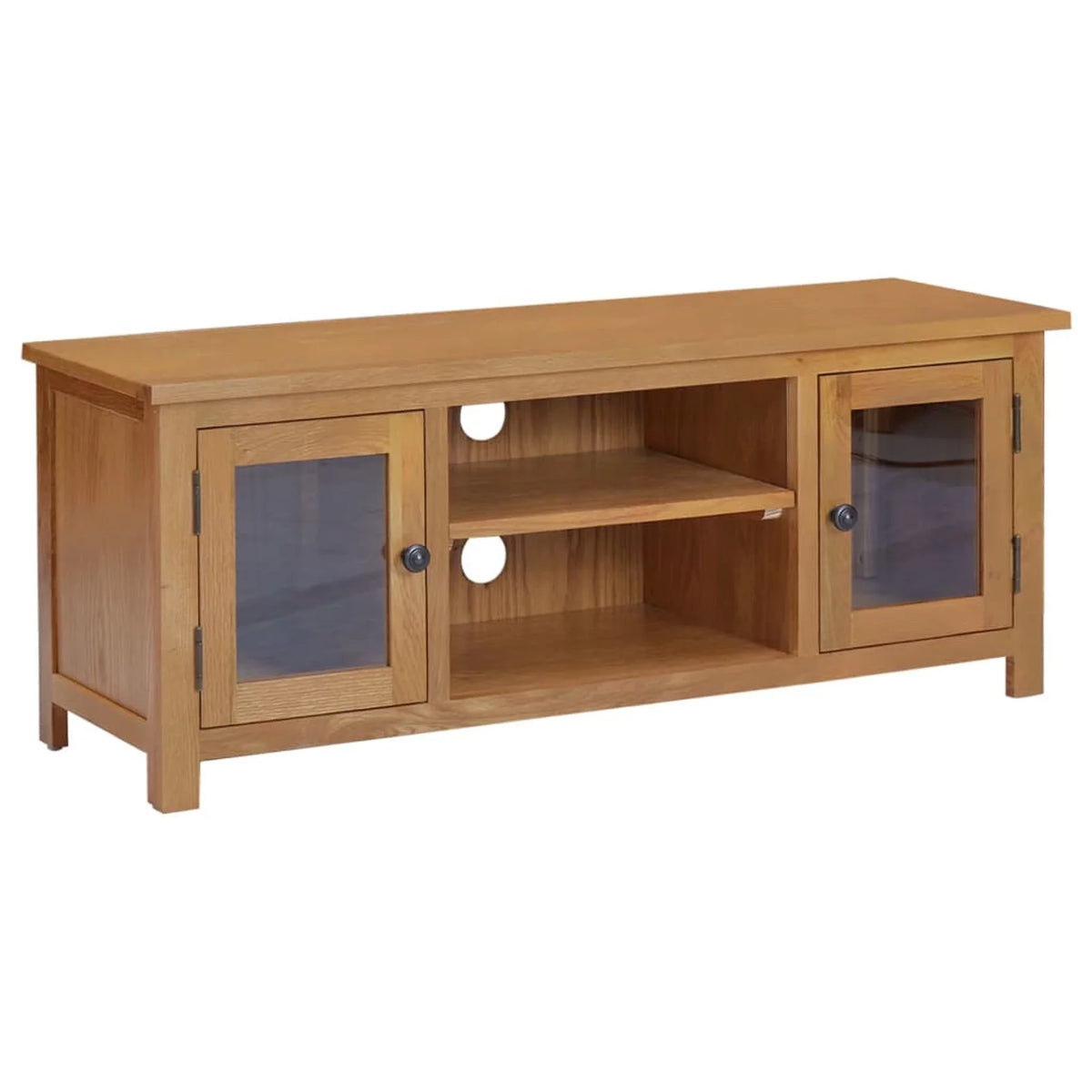Oak Wood TV Cabinet with 2 Glass Doors B822