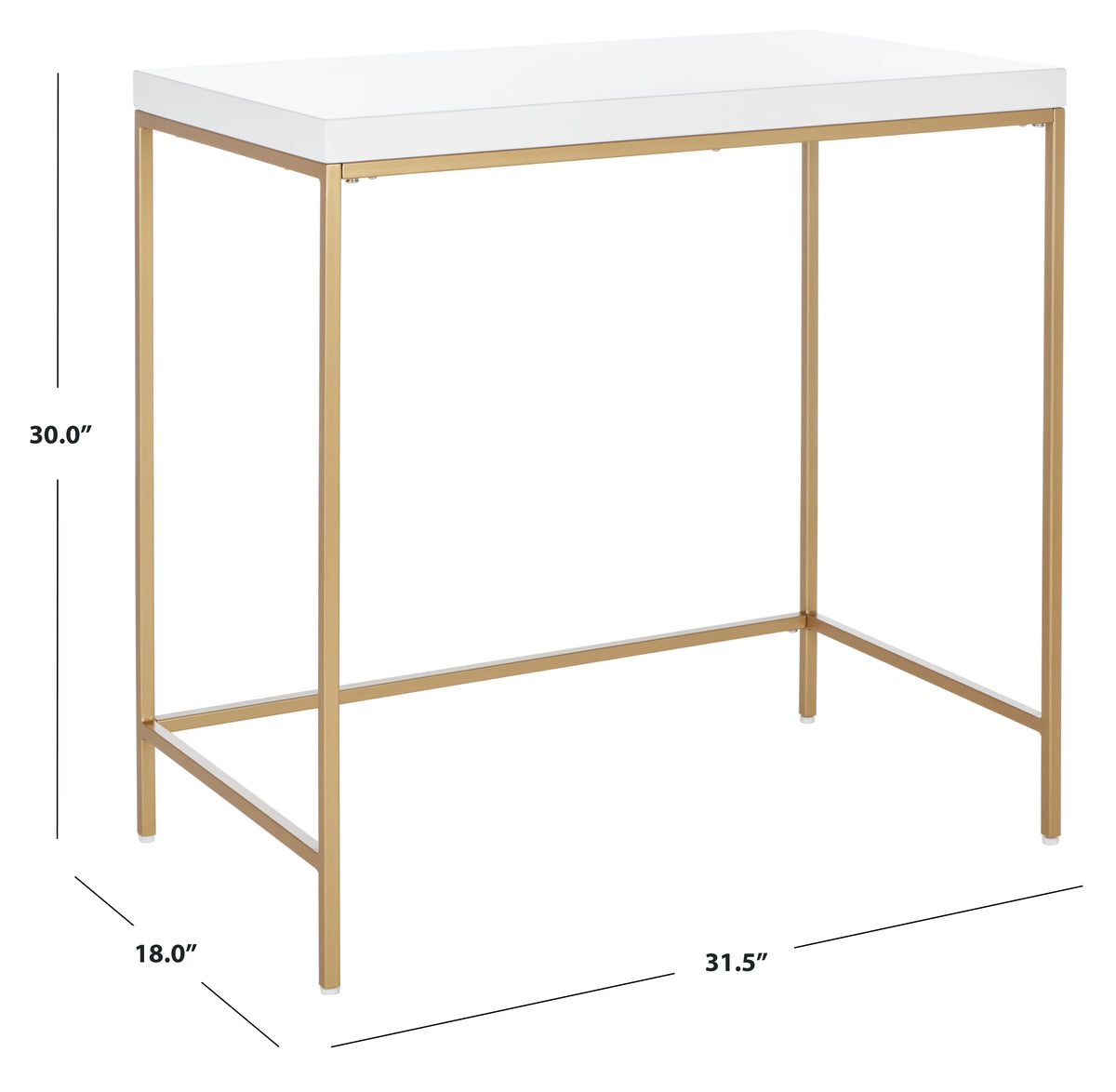 White Gold Wood Writing Desk N89286