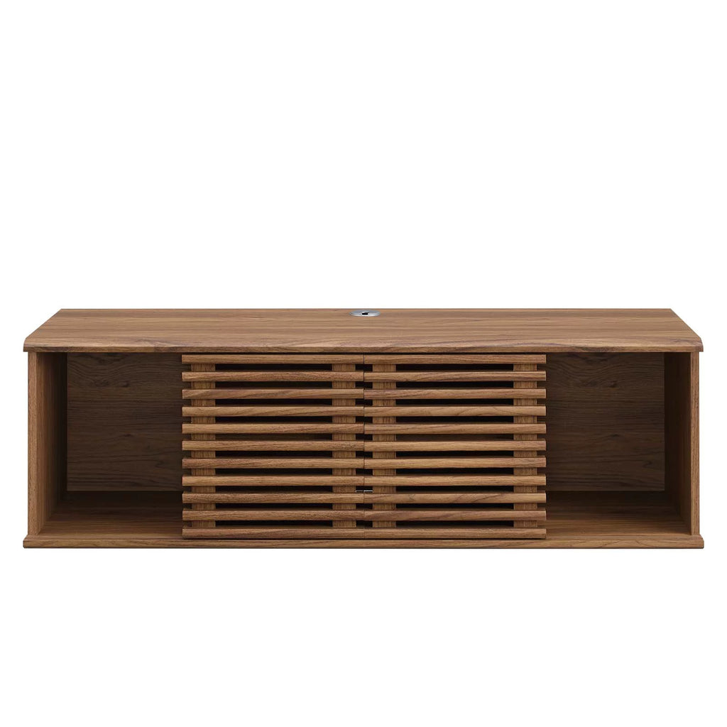 46" Wall-Mount Media Console TV Stand in Walnut Q29393