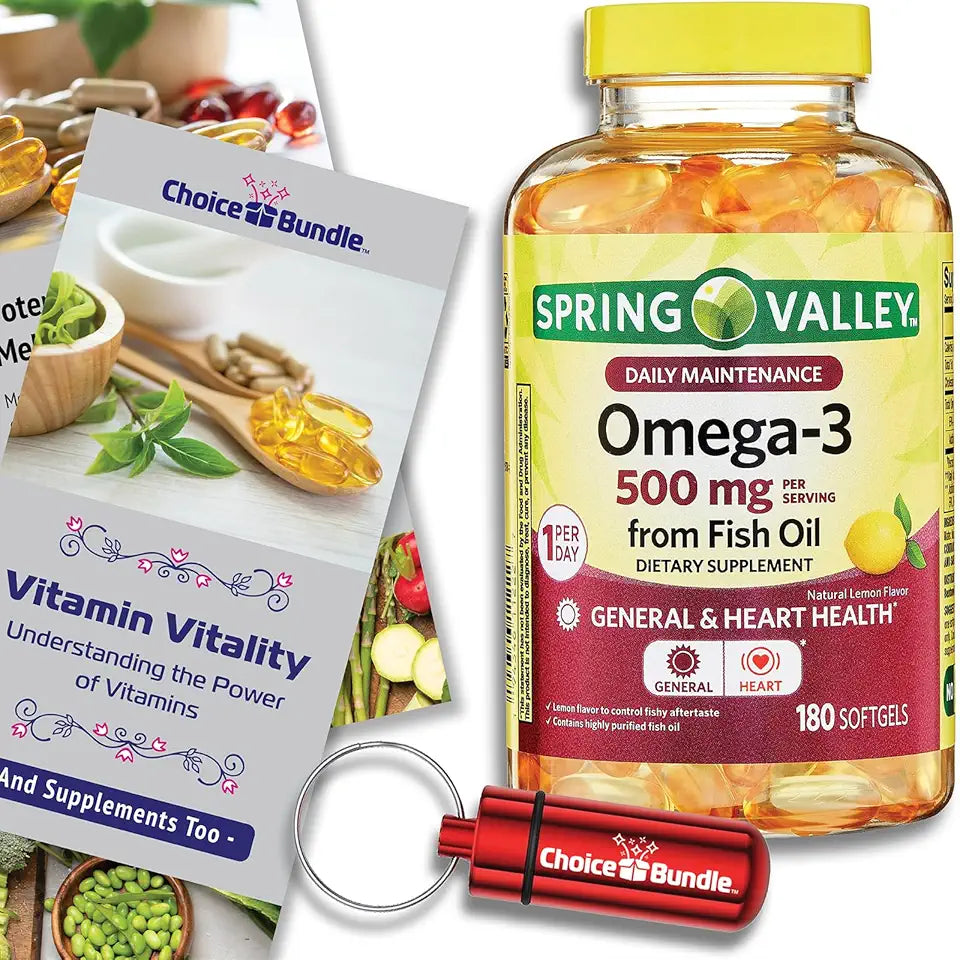 Fish Oil Omega 3 Softgels 500 mg 180 Ct V797