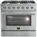 36″ Gas Range with 6 Burners in Stainless Steel U90032