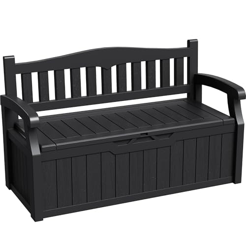 80 Gallon Black Storage Bench Deck Box S589