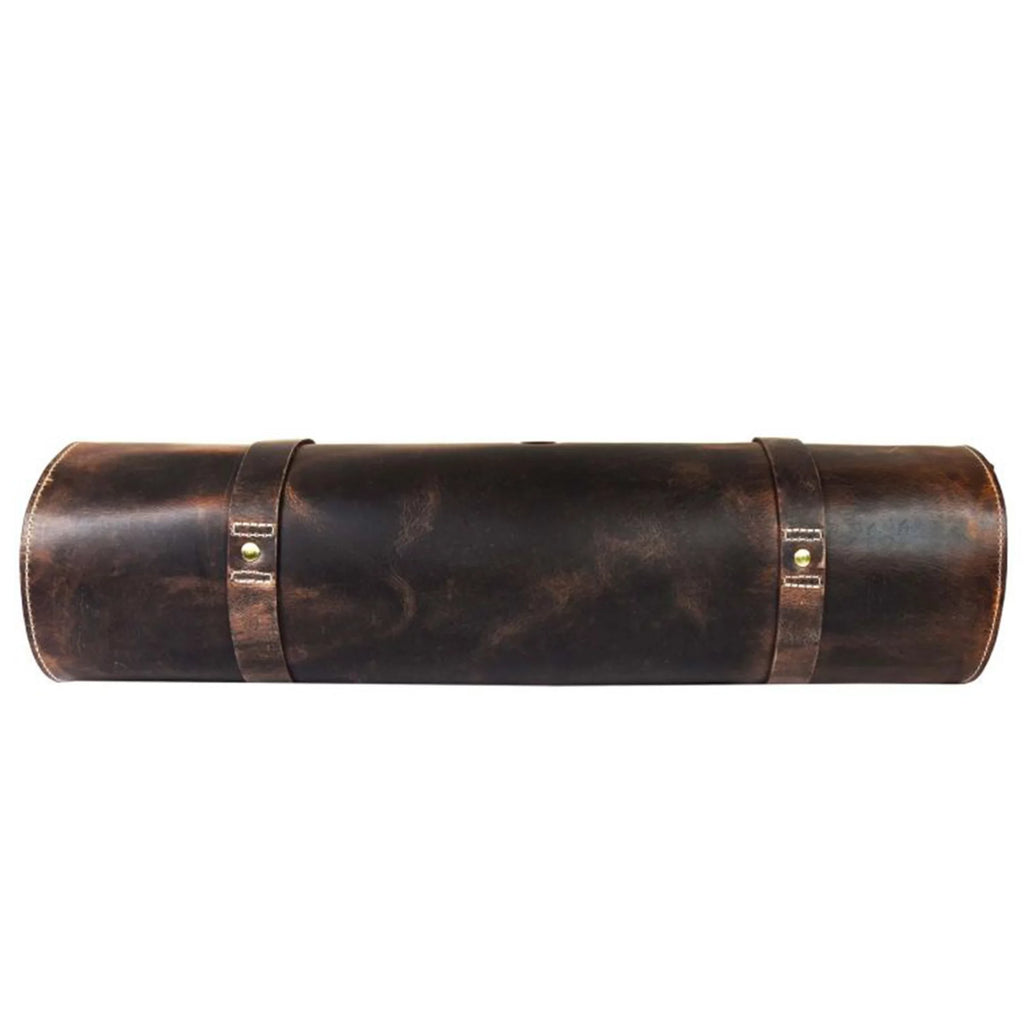 Walnut Brown Leather Knife Roll Storage Bag E8420
