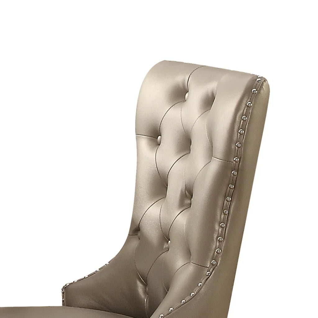 Leatherette Wooden Side Chair, Set of 2 C1380