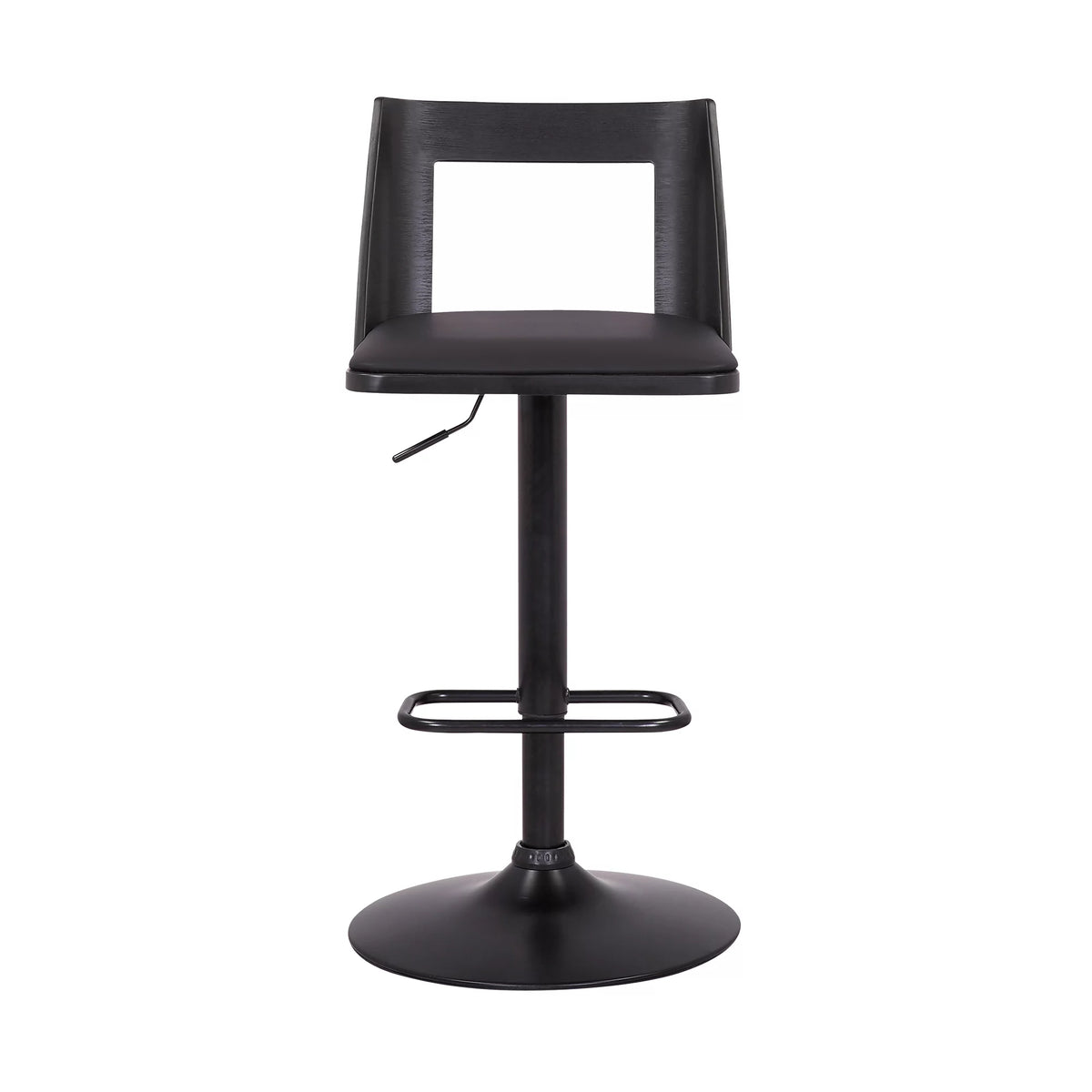 Black Faux Leather Wood Swivel Bar Stool X95017