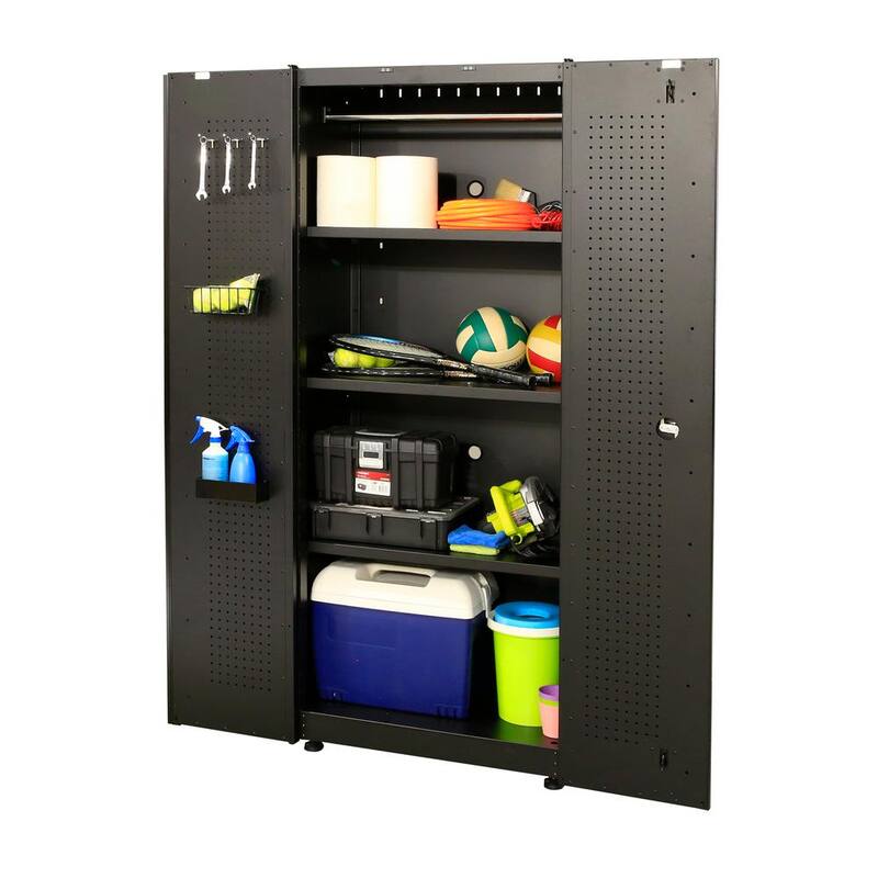 10-Piece Welded Steel Garage Storage System in Black D28461
