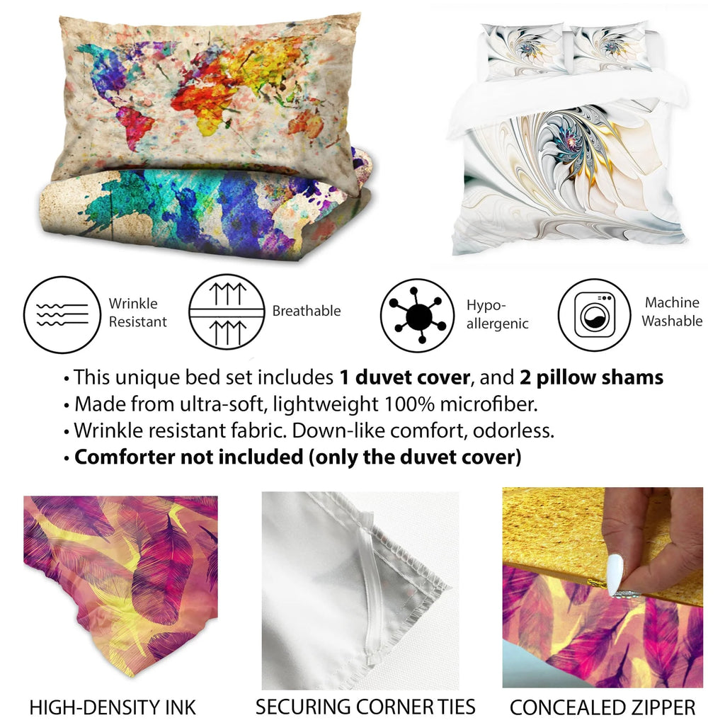 Pink Floral Bedding Set With 1 Sham M791