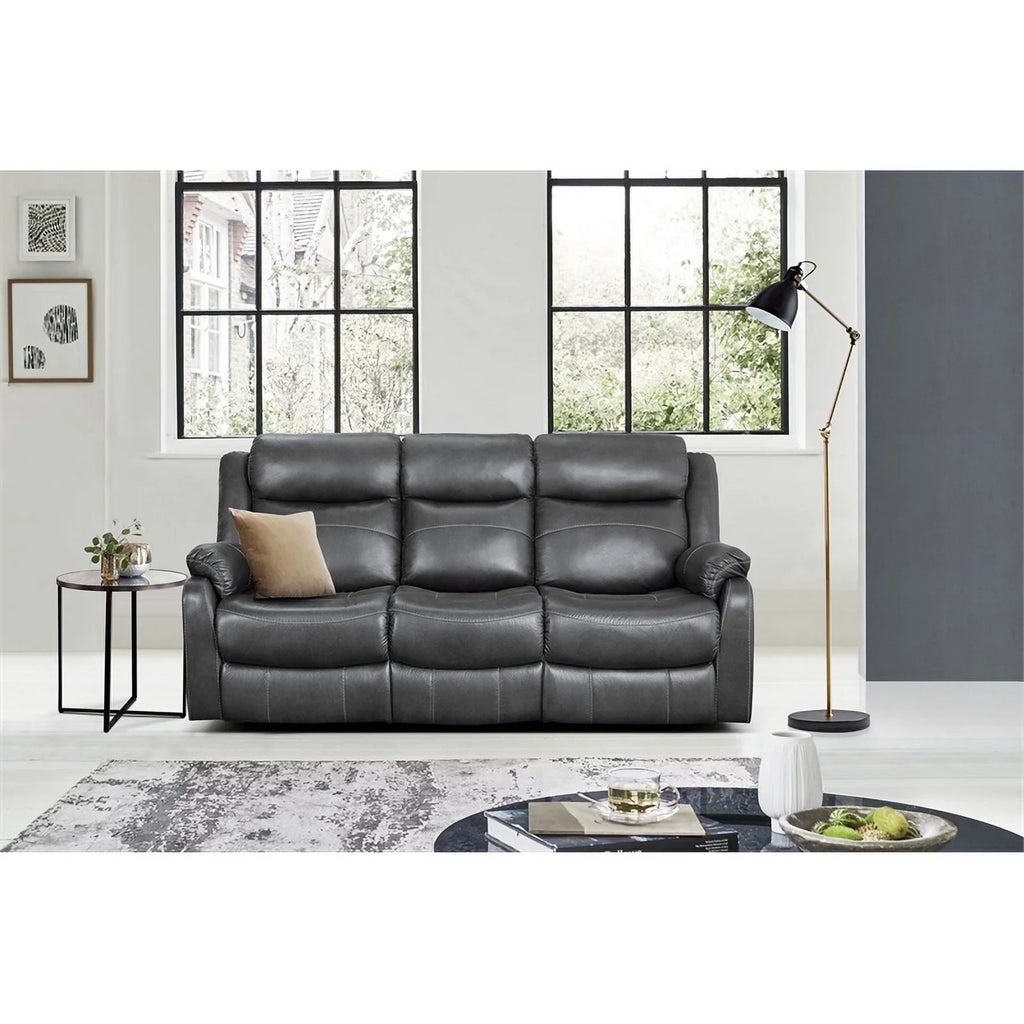 Dark Gray Double Reclining Sofa with Cup Holders V145855