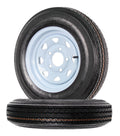Two Trailer Tires On Rims 5.30-12 5 Hole White Spoke R5229