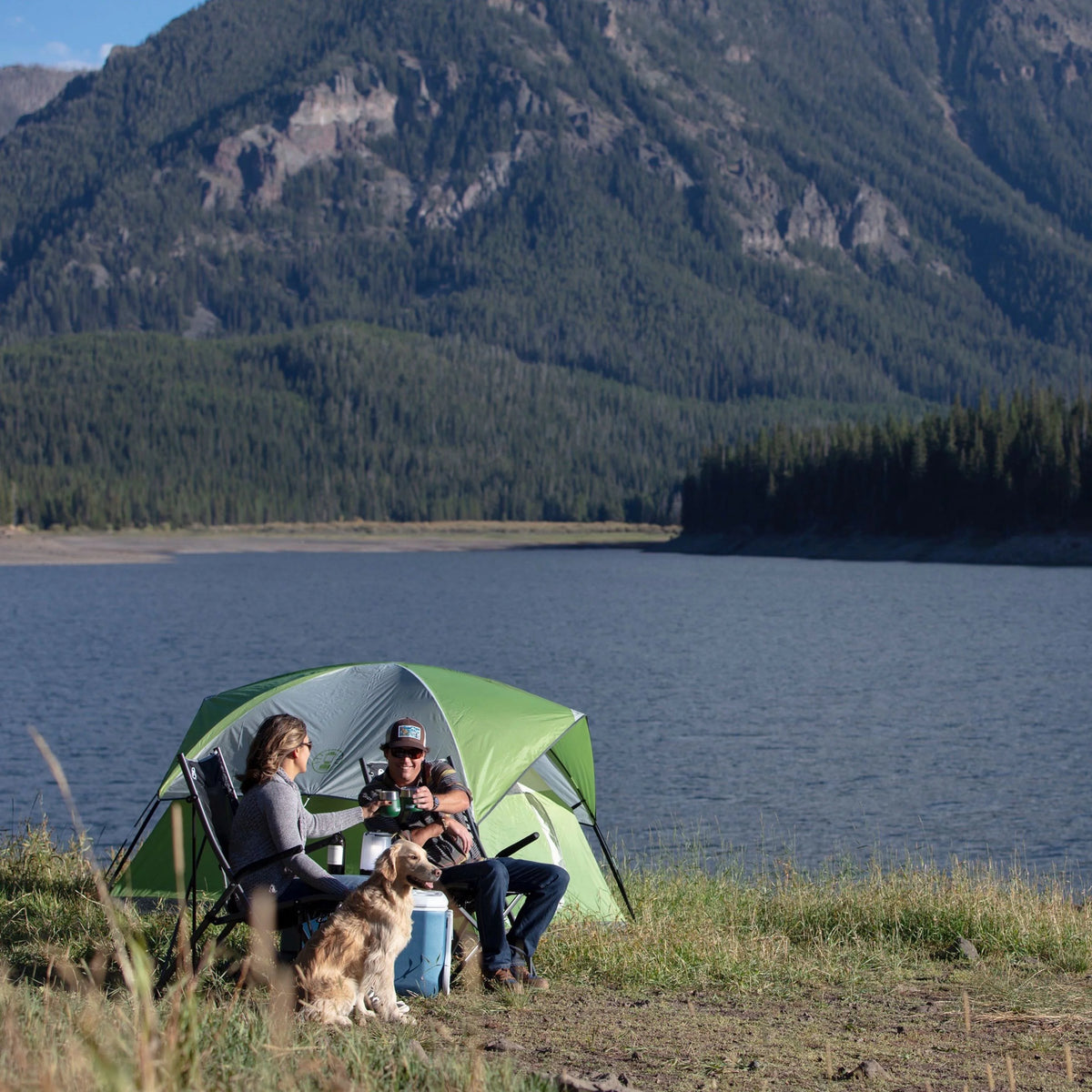 2-Person Weatherproof Dome Tent with E-Port, Green O72390
