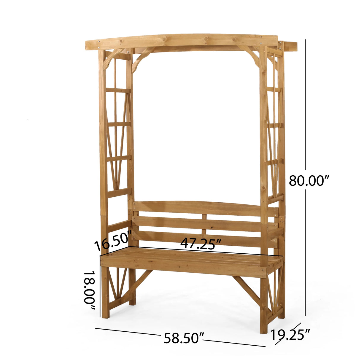 Outdoor Fir Wood Arbor Bench J666451