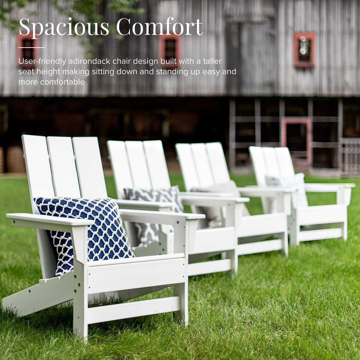 Oversized White Adirondack Chairs N230