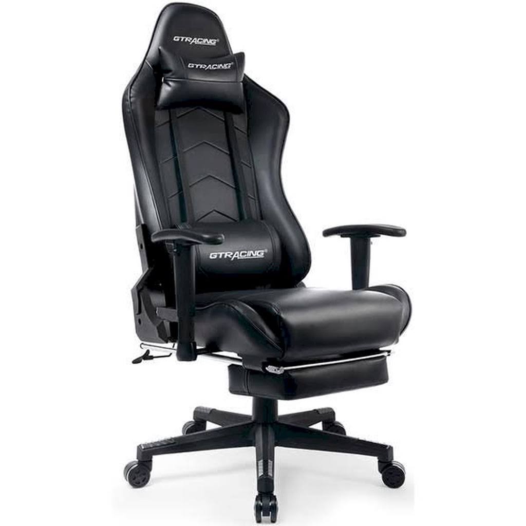 Black Heavy Duty Gaming Chair with Footrest J1847