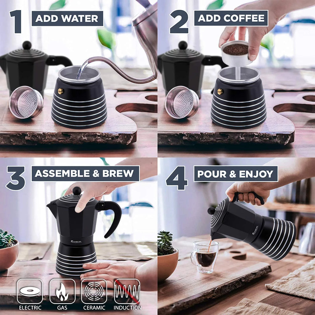3 Cup Aluminum Stovetop Espresso Maker W2899