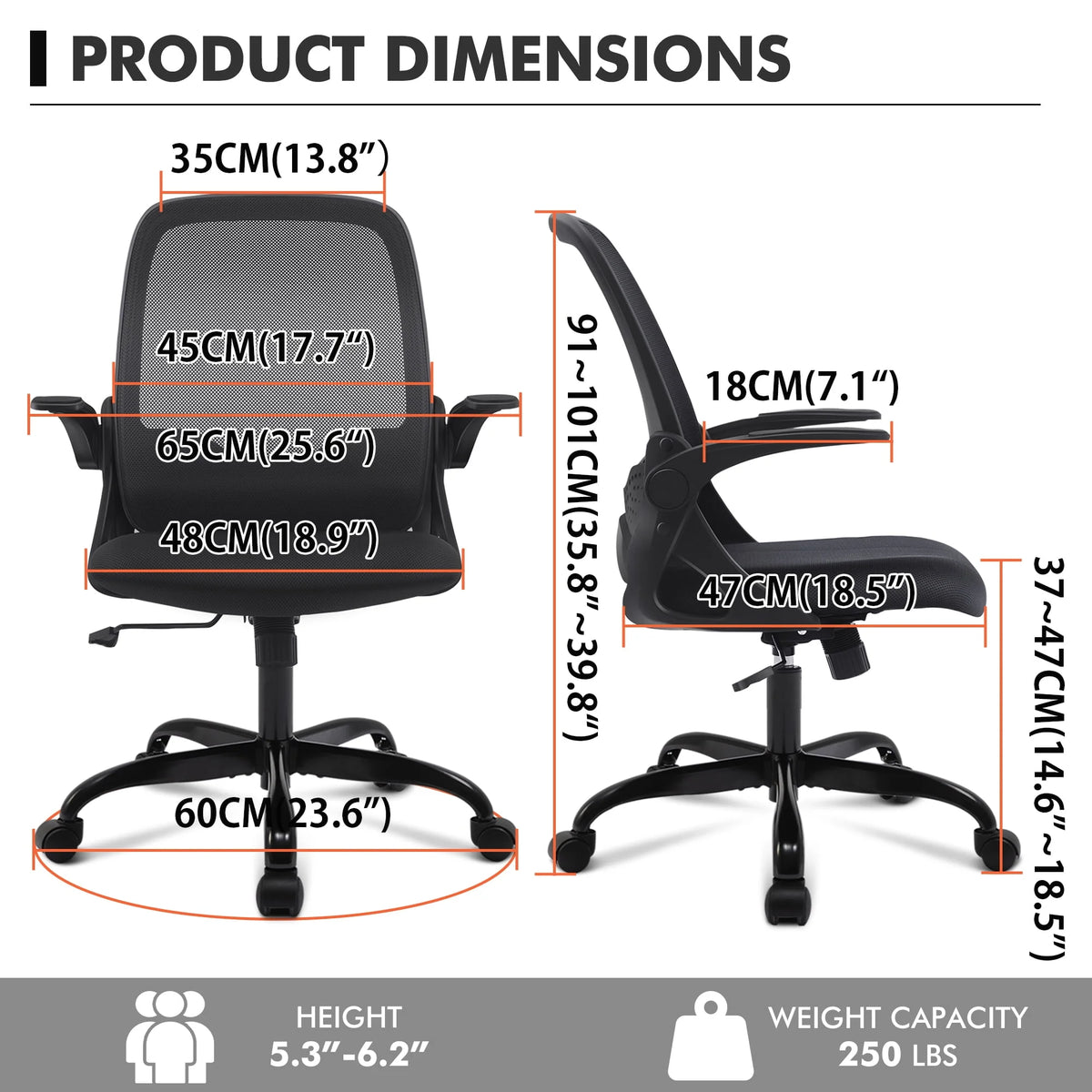 Black Ergonomic Mesh Office Chair S655