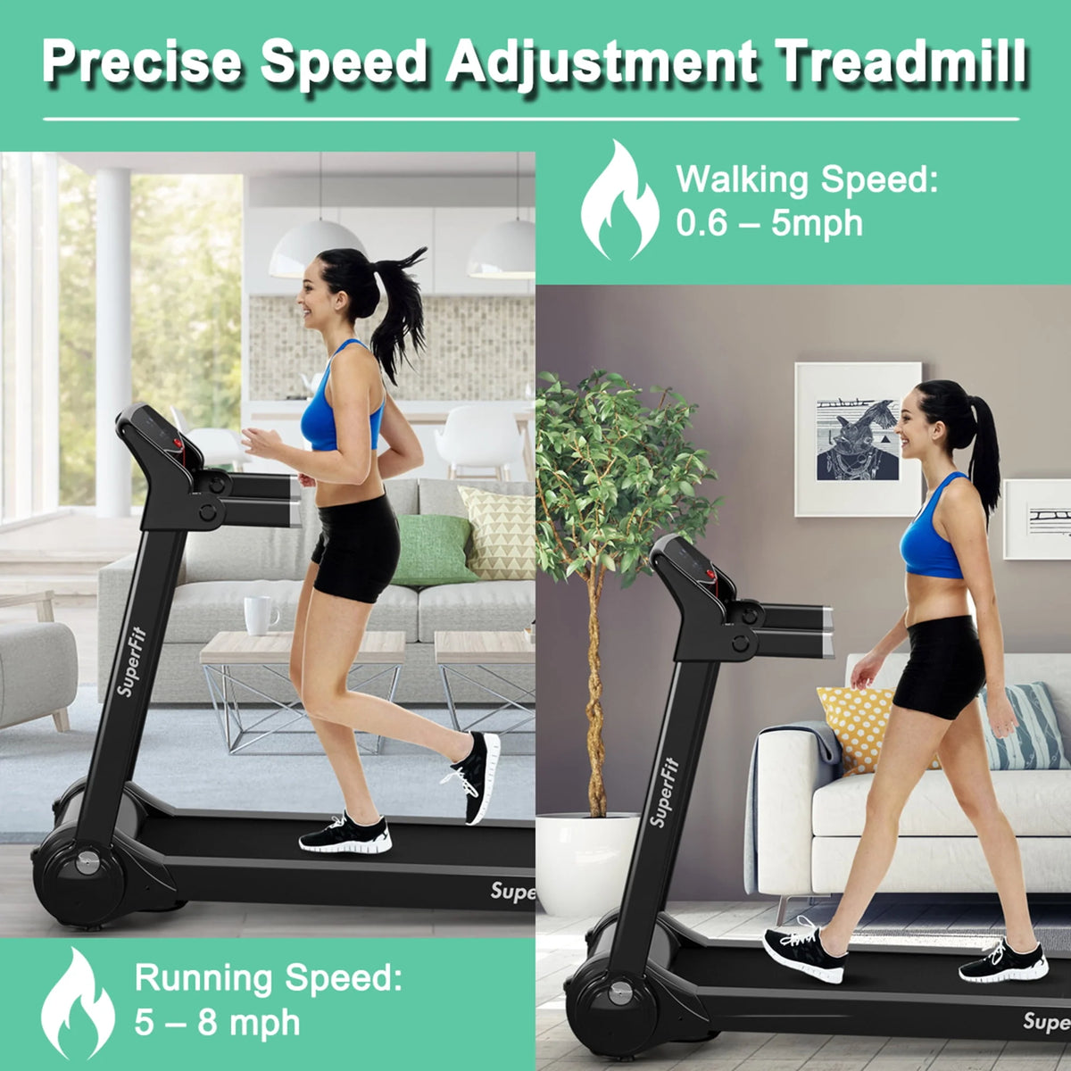 Folding Electric Treadmill 3.0HP Exercise Running Machine P728