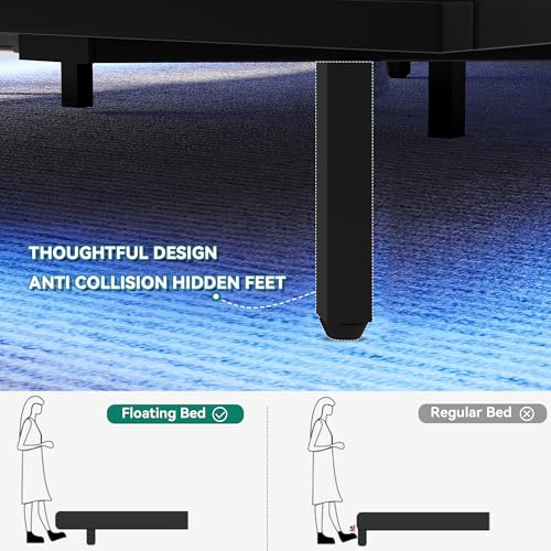 Queen Upholstered Platform Bed with Headboard Storage D900947