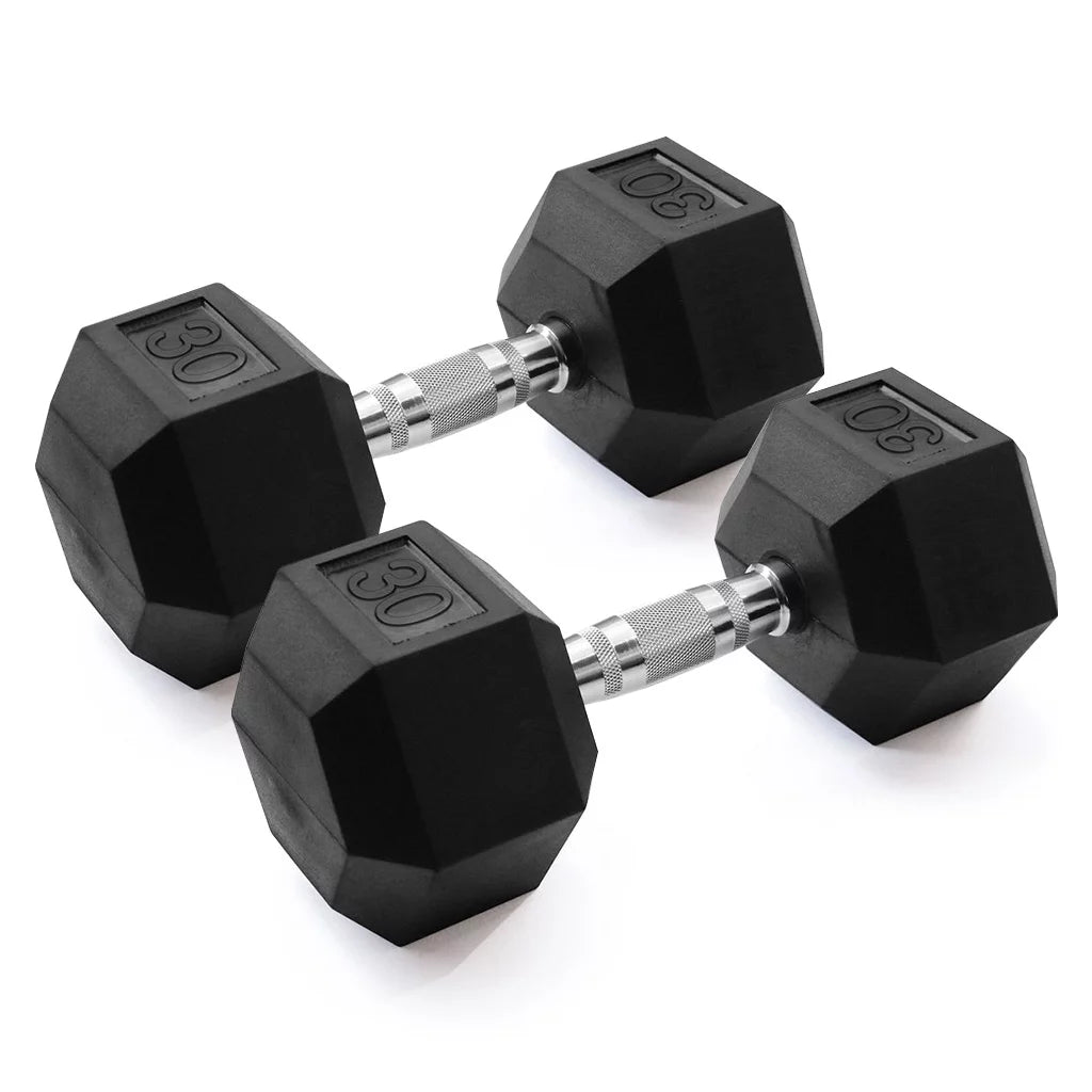 25lb Rubber Hex Dumbbell Pair S7708