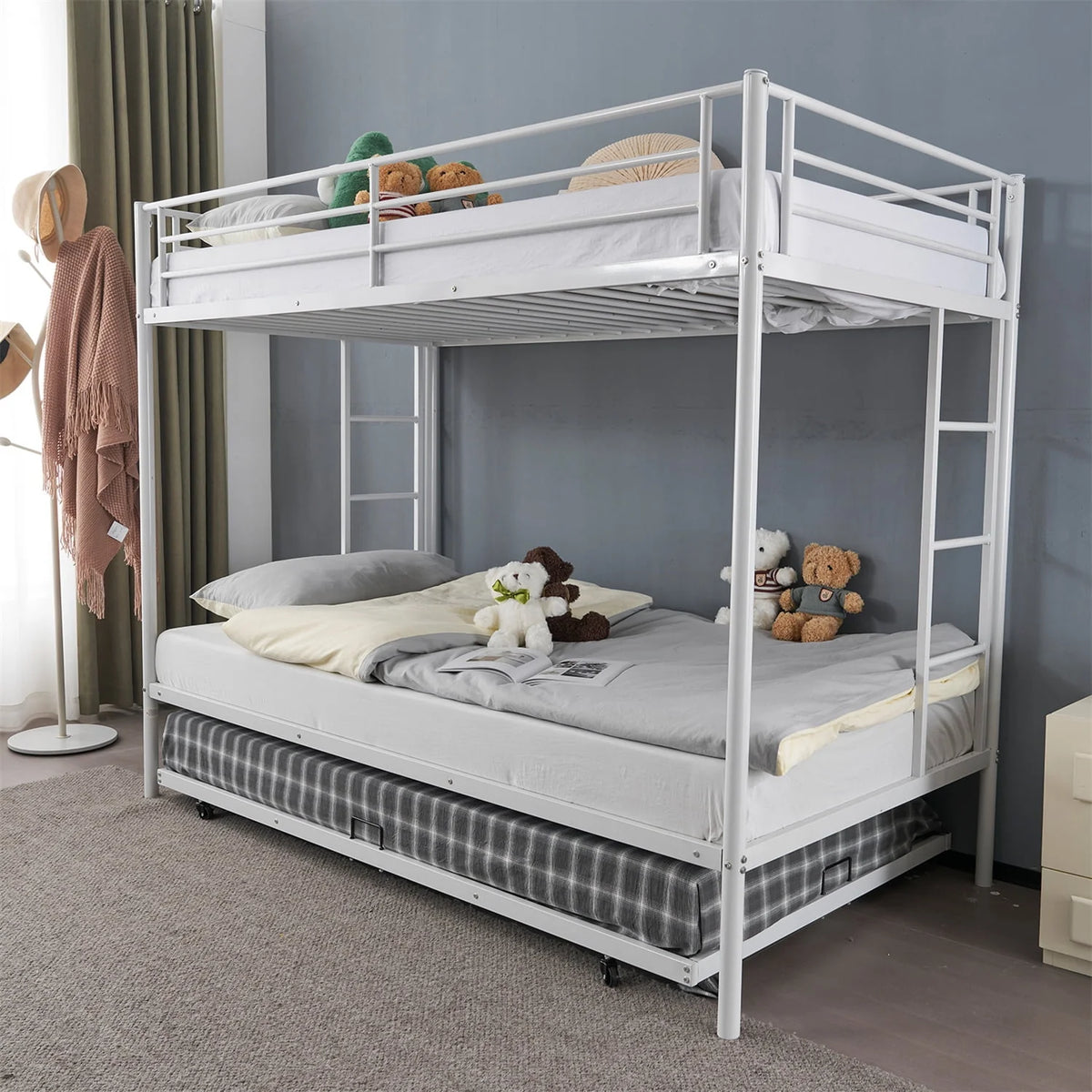 Twin over Twin Steel Bunk Beds N9949