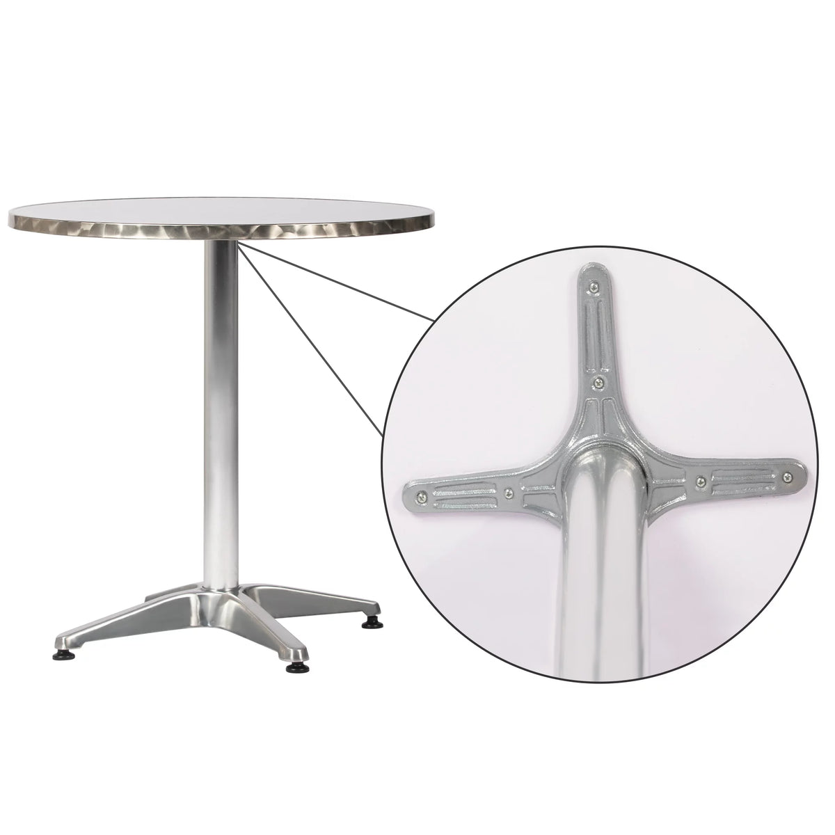 27.5 Round Aluminum Bistro Table P914