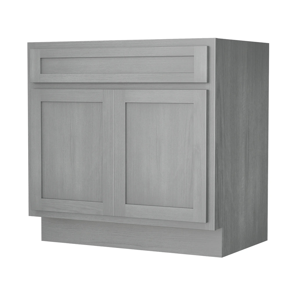 30 Inch Double Shutter Door Bathroom Vanity Base Cabinet with Soft Closing Drawer O2046