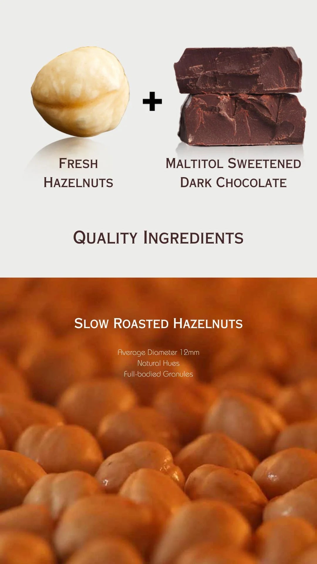 Maltitol Sweetened Hazelnut Chocolate Bars, 6 Ct X823