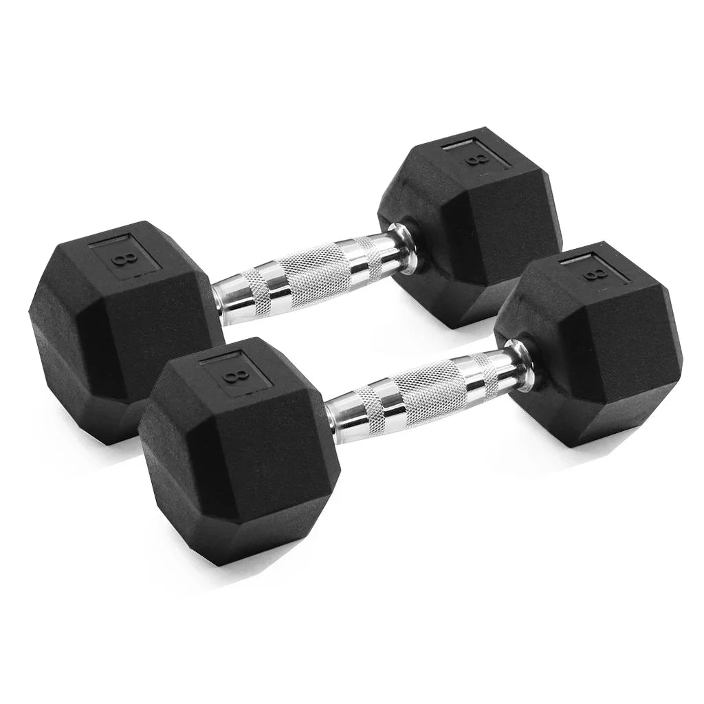 25lb Rubber Hex Dumbbell Pair S7708